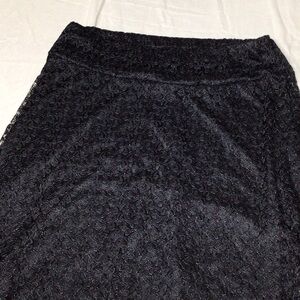 Ashley Blue Black Floral Lace A-Line Skirt